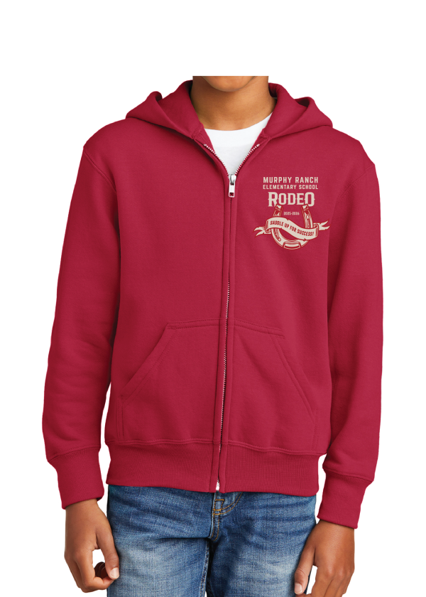 Youth Full-Zip Hooded Sweatshirt - Horseshoe - Image 2